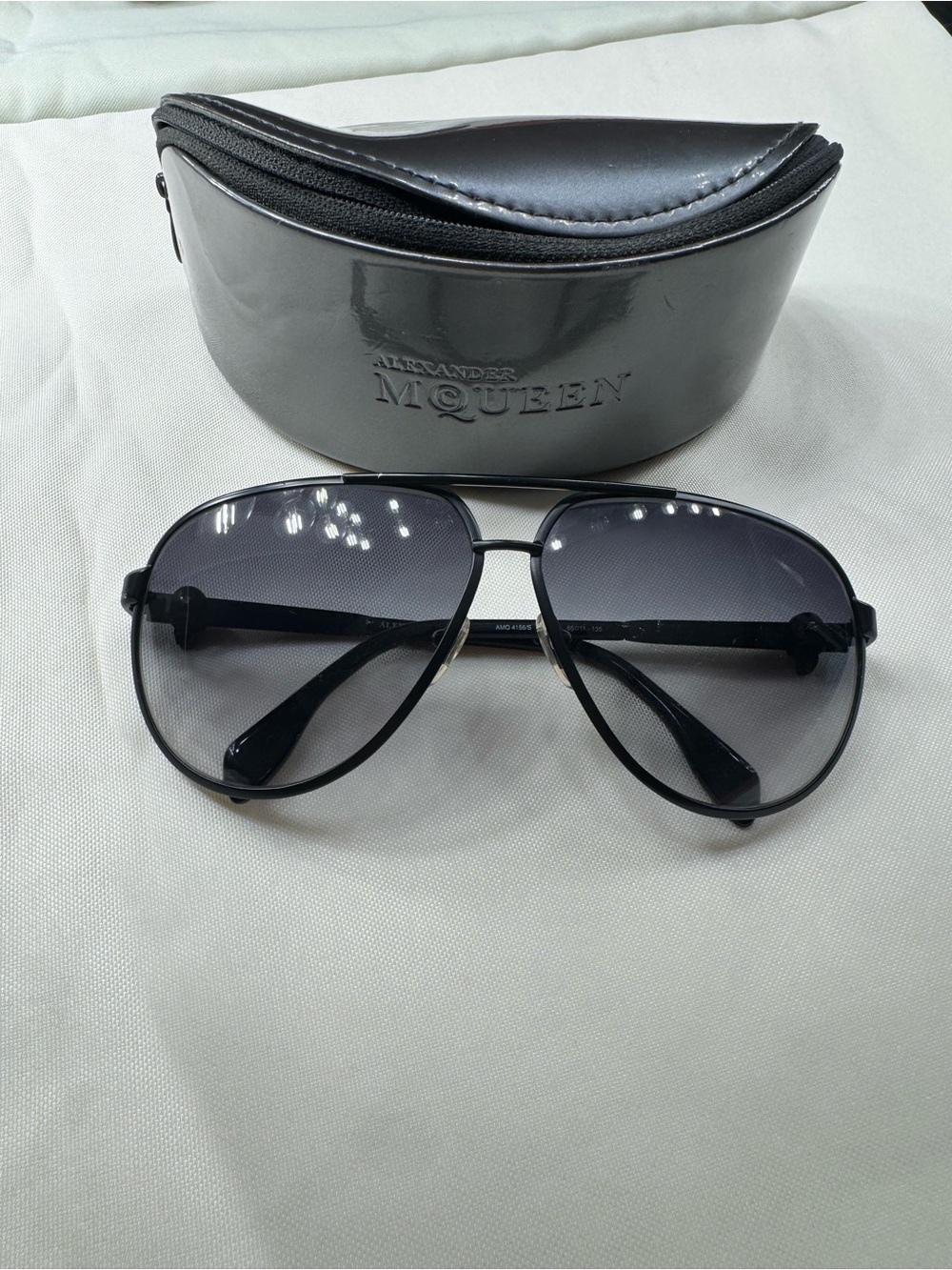 Alexander McQueen Black Skull Aviator Sunglasses